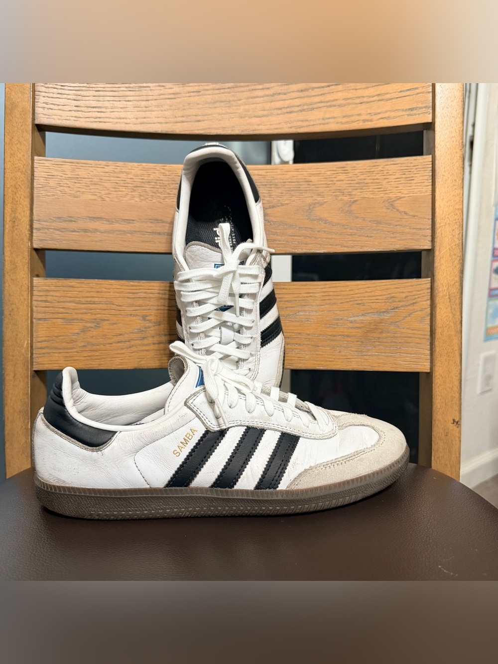 adidas Samba OG classic sneakers black and white sz 8.5 for men